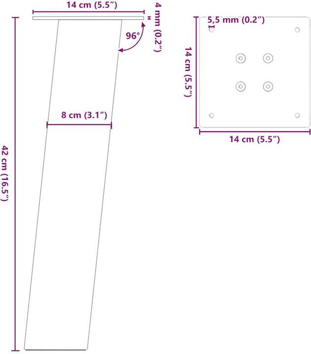 Image du produit vidaXL Couchtischbein