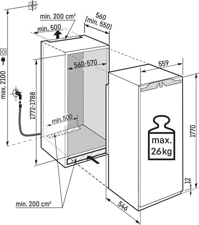 Actual product image Liebherr Integrated freezer with NoFrost (Installation, 213 l)