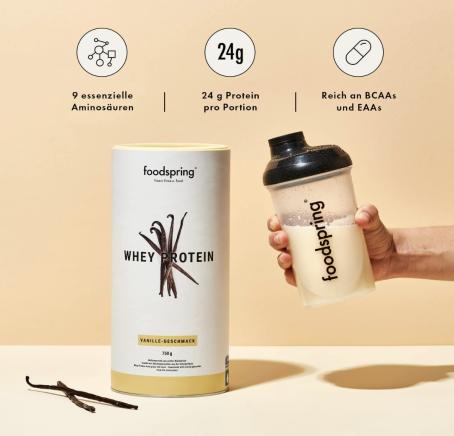 Produktbild Foodspring Whey Protein (Erdbeere, 1 Stk., 750 g)