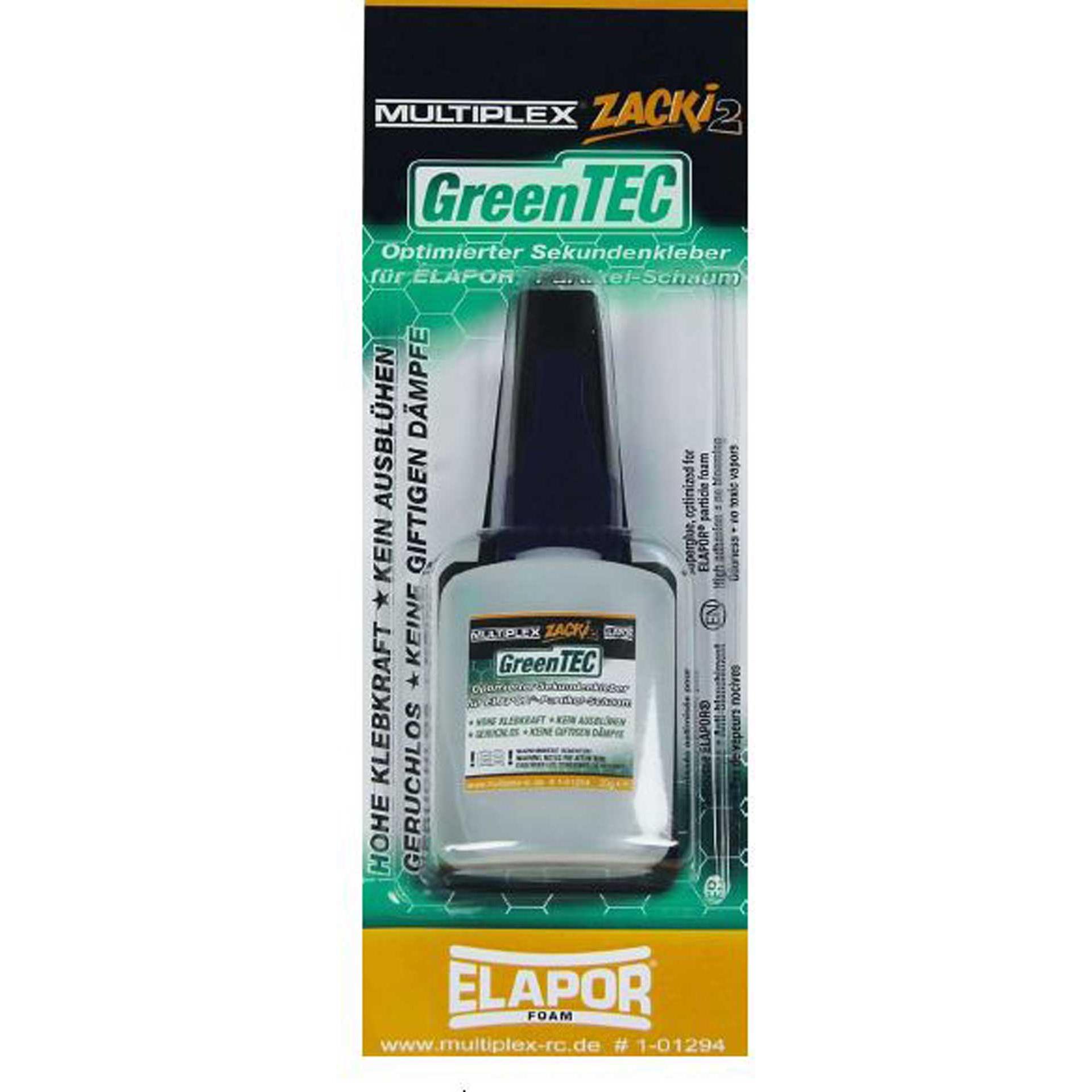 Thumbnail - Multiplex, Klebstoff, zacki 2 greentec 20g sekundenkleber (20 g)