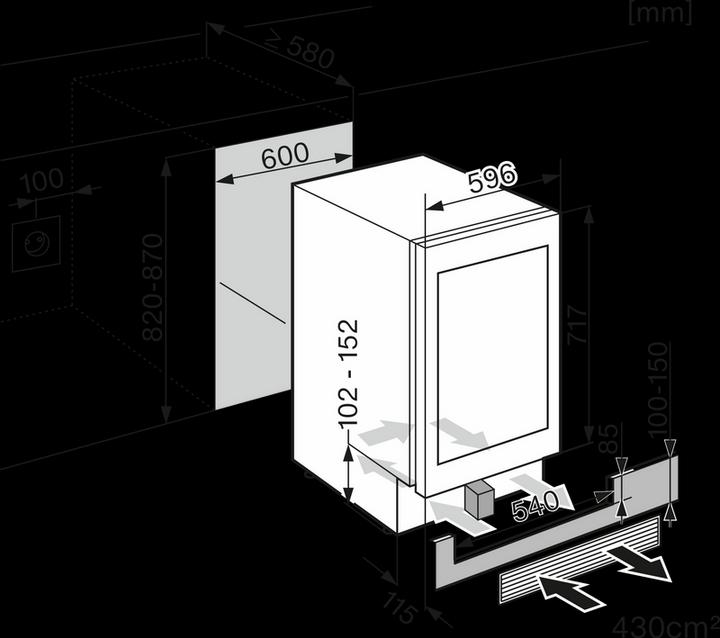 Immagine prodotto Miele KWT 6322 UG-1 sw UB armadio per viniG 82-87cm 34bottiglie integr.