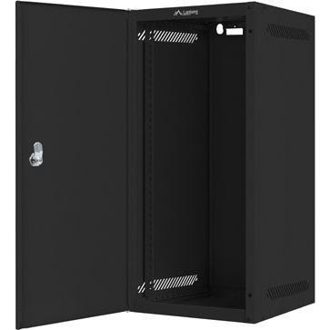 Lanberg WF10-2312-00B Rack 12U Wandmontiertes Regal (12 HE, 10 Zoll Rack), Serverschrank, Schwarz