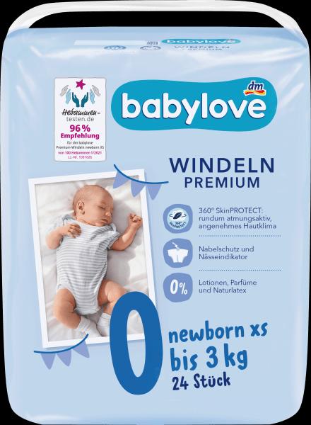 Produktbild dm babylove Premium-Windeln (Gr. 0, Tragepack, 24 Stück)