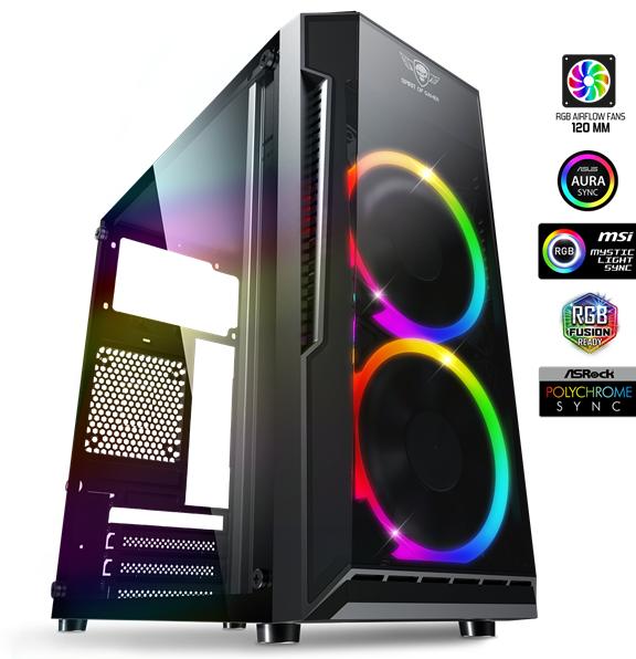 Produktbild Spirit Of Gamer Boitier Mini Tour Micro Atx Deathmatch 3 RGB Avec Panneaux Vitrés (Noir) (mATX)