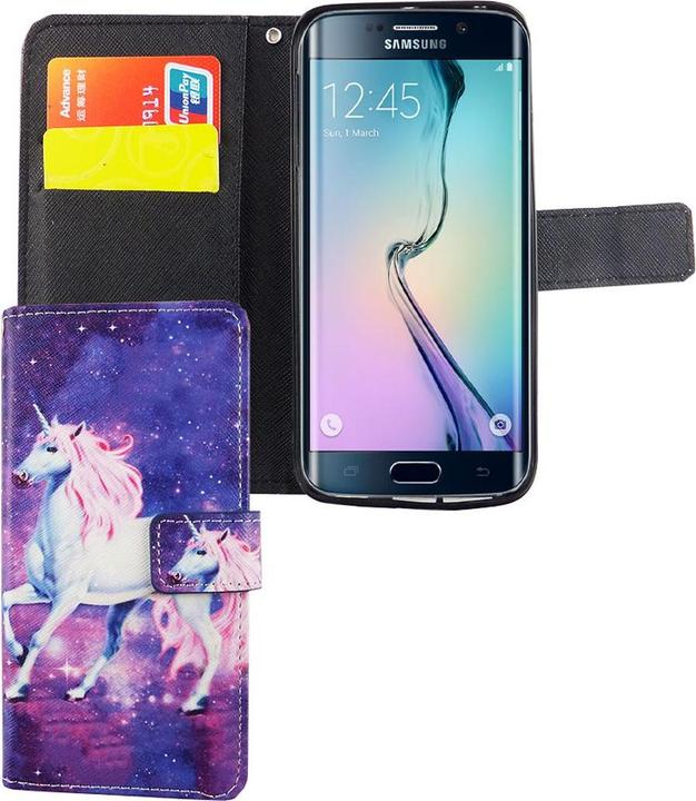 Produktbild König Design Schutz Handy Hülle für Samsung Galaxy S6 Edge Case Cover Tasche Wallet Etui Neu (Samsung Galaxy S6 Edge)