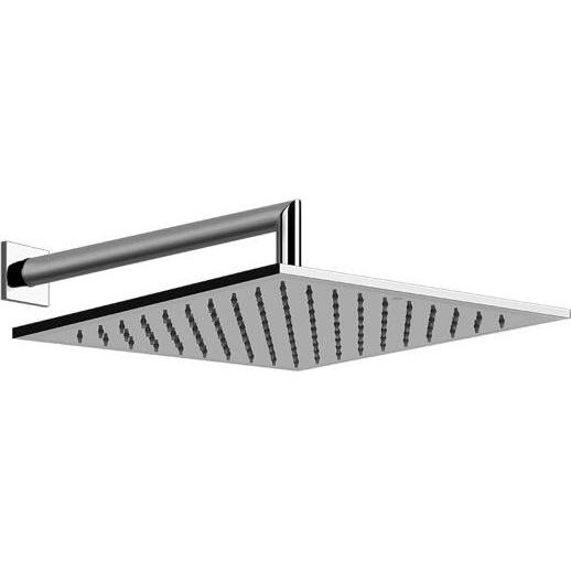 Gessi, Duschbrause, Emporio Antikalk-Kopfbrause 300 mm mit Gelenk und rundem Wandarm und quadratischer Rosette 45 (15 l/...