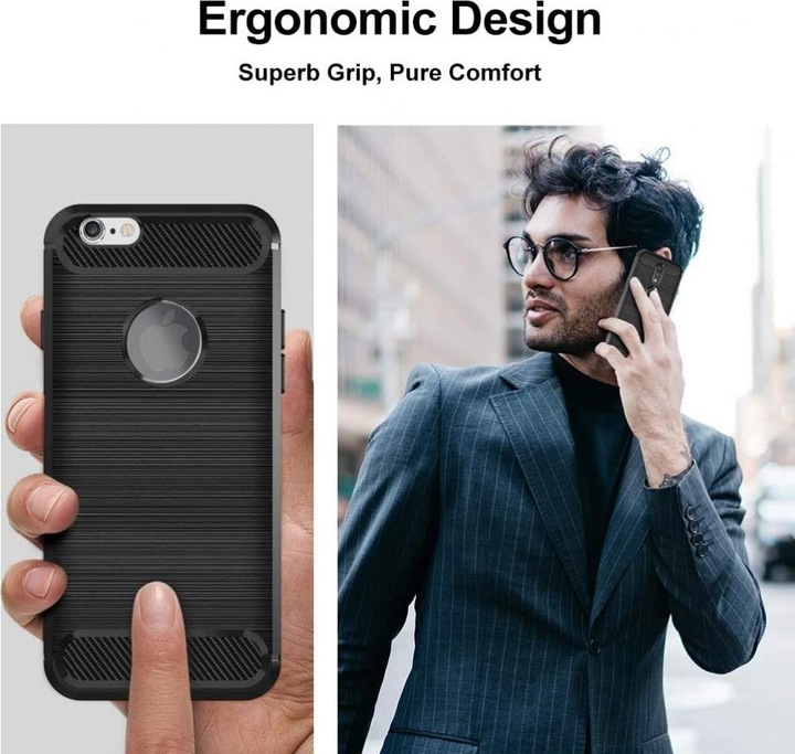 Produktbild Screenguard Apple iPhone 6/6S Hülle Carbon Brushed Soft TPU (Apple iPhone 6)
