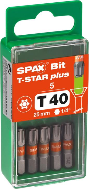 Actual product image Spax BIT T-STAR PLUS T40 25mm S (Hexagon socket TX)