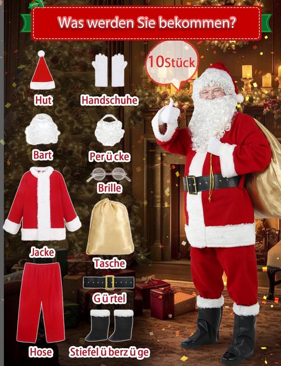 Produktbild Gardentime Weihnachtsmann Kostüm Set (XL)