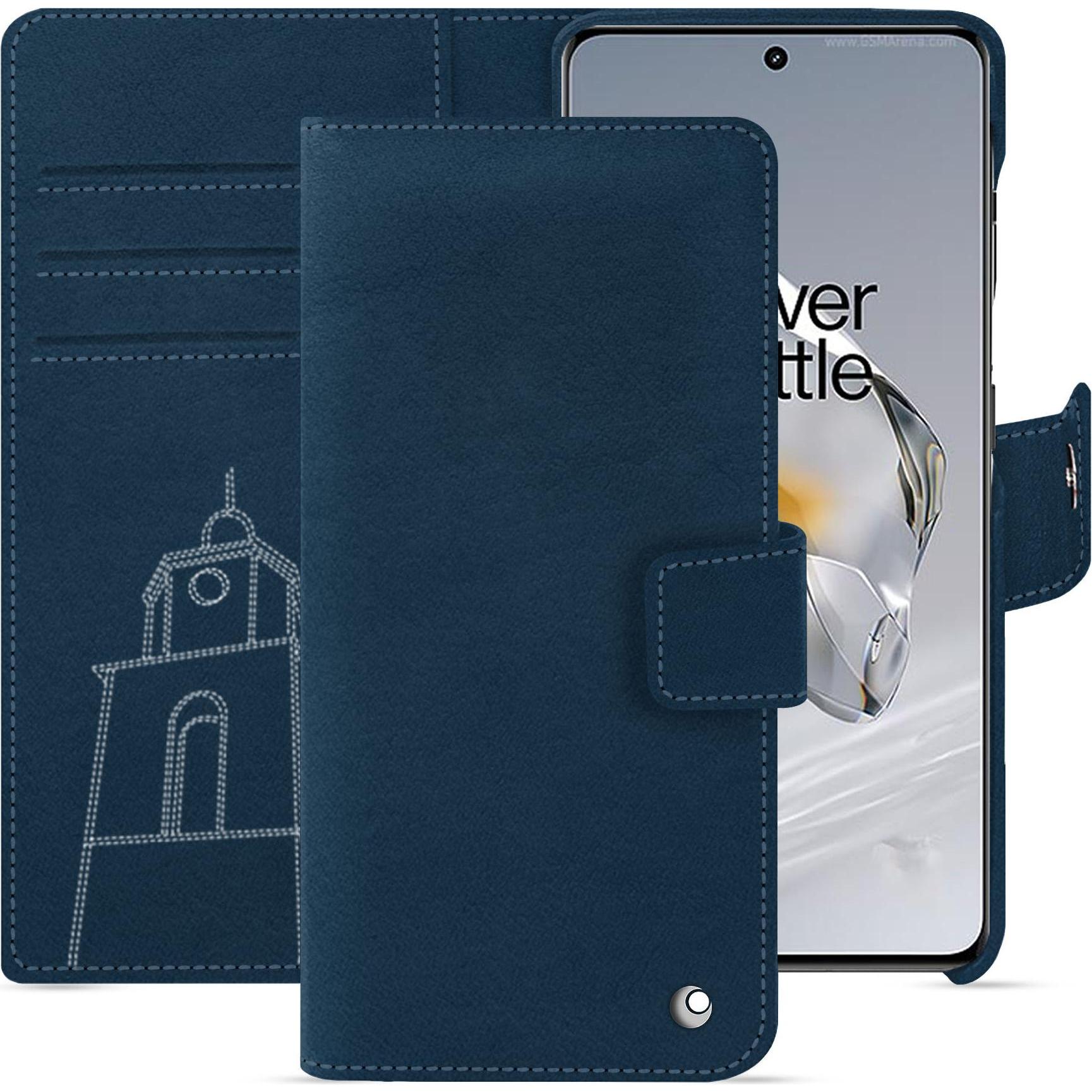 Noreve Lederschutzhülle Oneplus 12 (OnePlus 12), Smartphone Hülle, Blau
