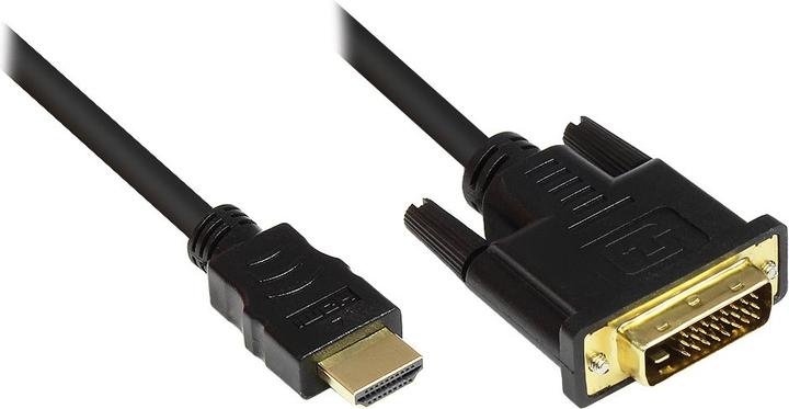 Image du produit Good Connections Câble de connexion HDMI 19pins mâle vers DVI-D 24+1 mâle, prises dorées 24K et contacts cuivre (1 m)