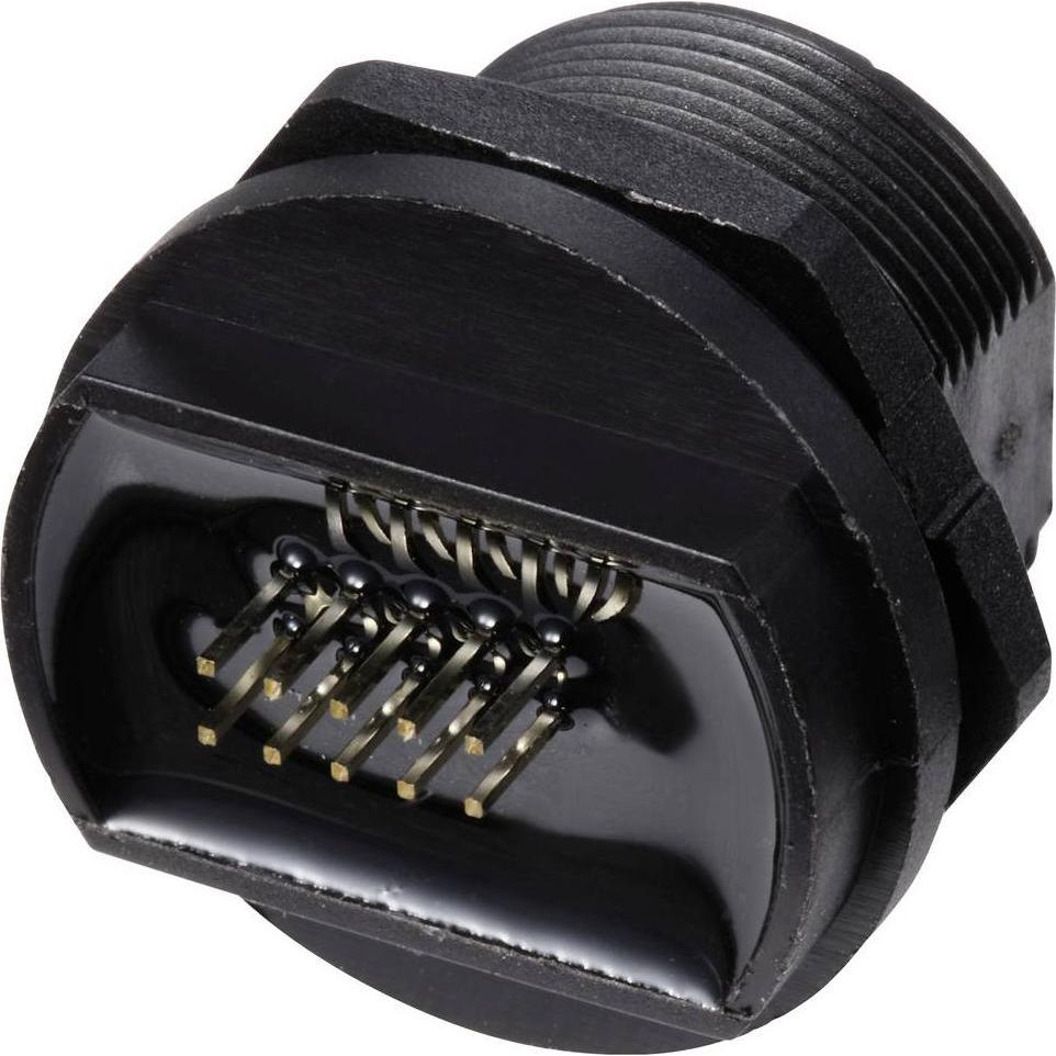 Tru Components USB 3.0-Buchse für rückseitige Montage auf Leiterplatten IP67 (mit Gewinde) TC-, Cavo + Spina elettrica, Nero