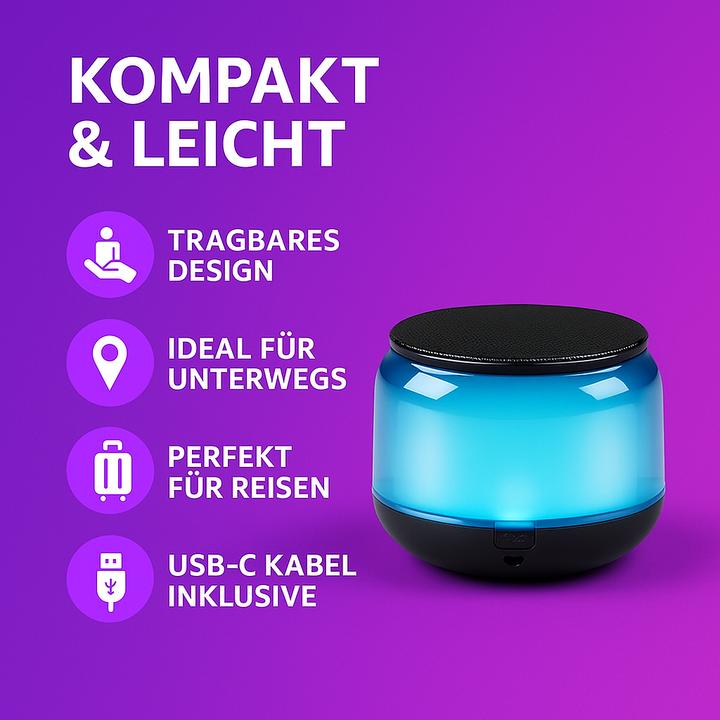 Produktbild Dunlop BT speaker RGB portable 300mAh (3 h)