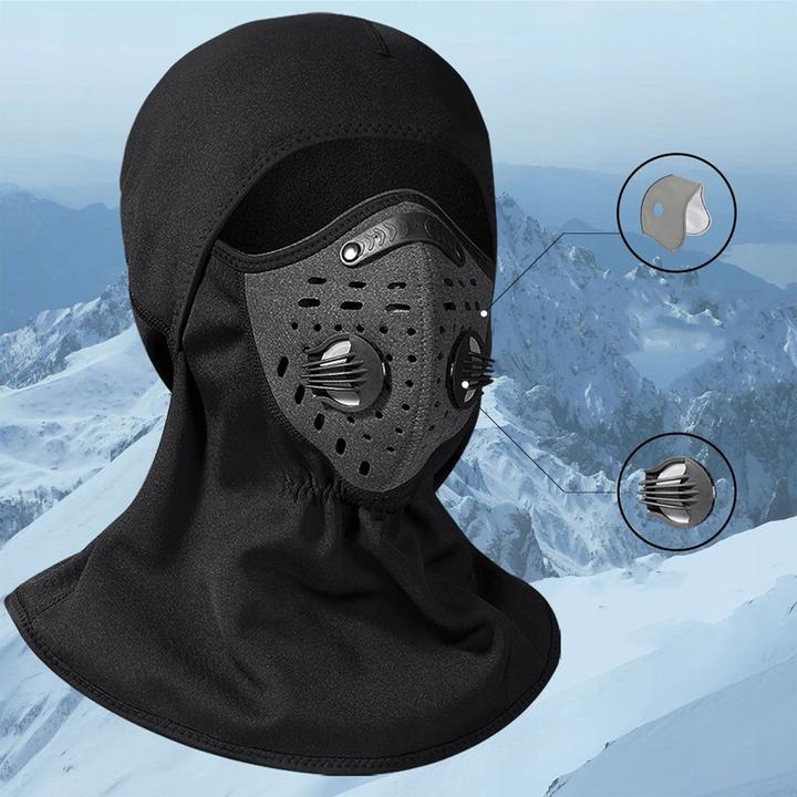 Actual product image Rockbros LF7127-1 New Velvet Sports Balaclava with Filter - Black