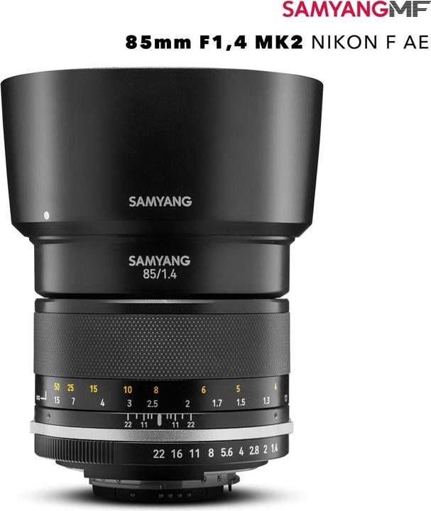 Image du produit Samyang 85mm f/1.4 MK2 Nikon F AE (Nikon F, Plein format, APS-C / DX)