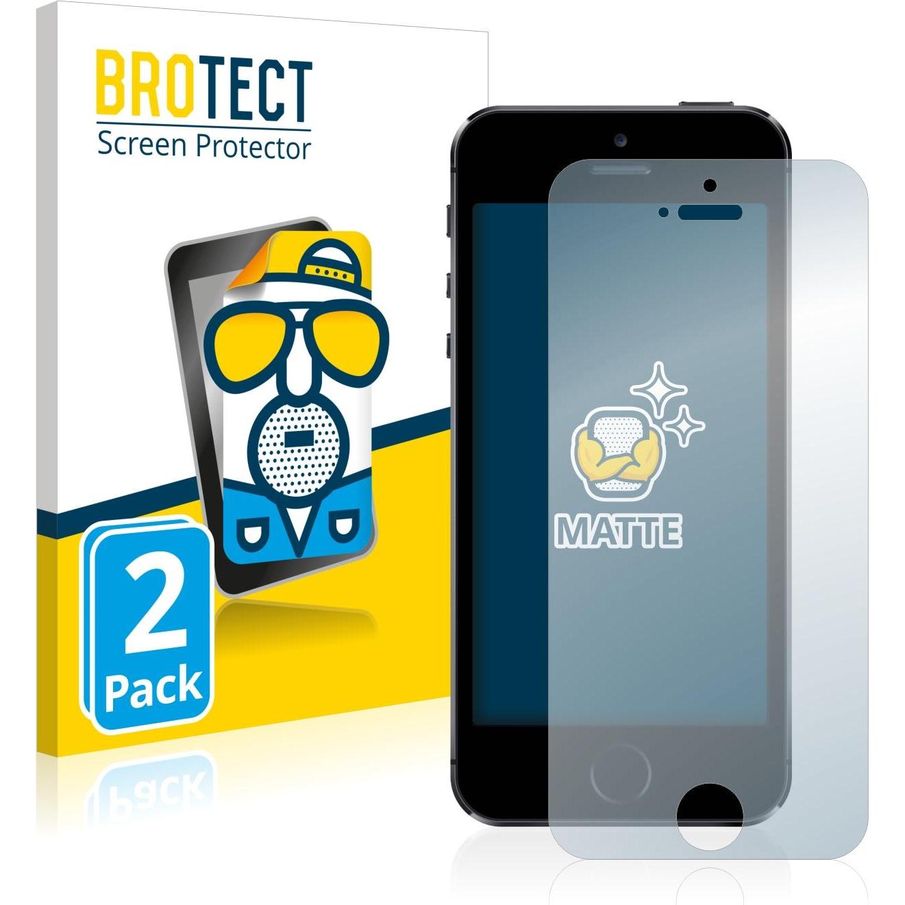 BROTECT Entspiegelungs-Schutzfolie Displayschutz Matt (2 Stück, Apple iPhone 5s), Smartphone Schutzfolie, Grau