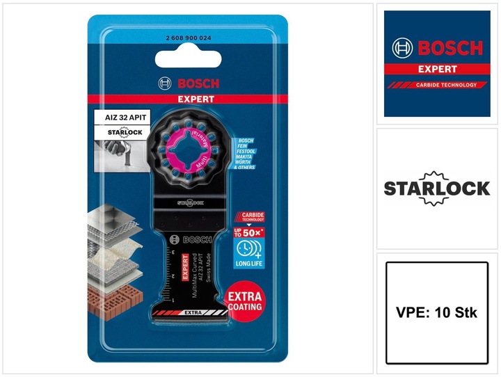 Produktbild Bosch Professional Zubehör EXPERT MultiMax AIZ 32 APIT Blatt für Multifunktionswerkzeuge, 32 mm, 10 Stück