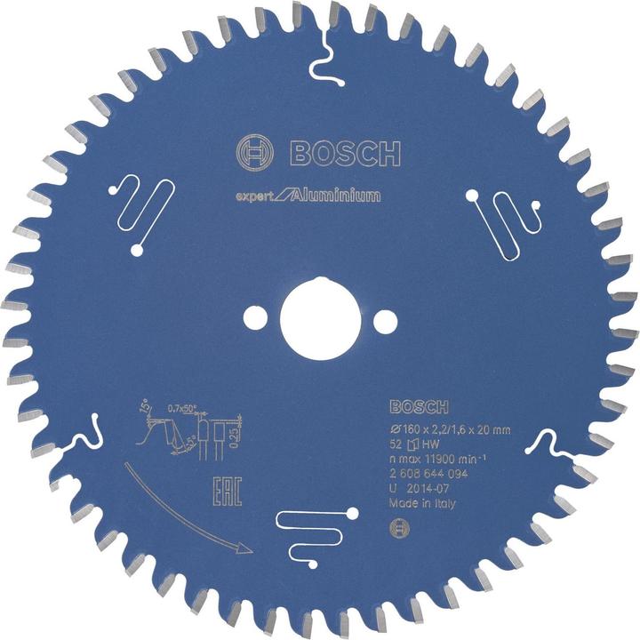 Produktbild Bosch Professional Zubehör Kreissägeblatt Expert for Aluminium, 160 x 20 x 2,2 mm, 52