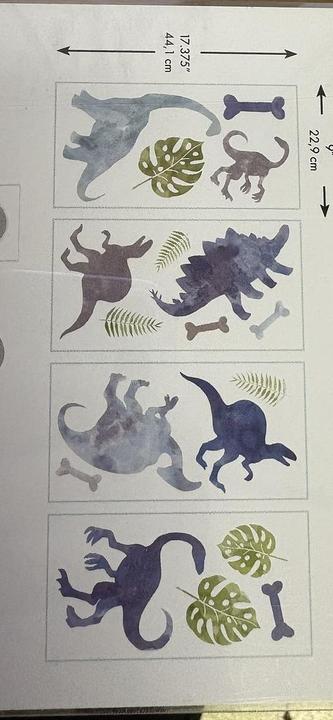 Actual product image Roommates RM - Dinos watercolours (22.90 x 44.10 cm)