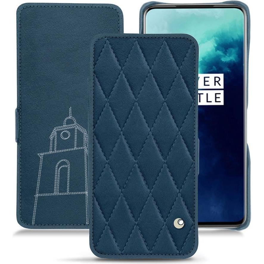 Noreve Lederschutzhülle horizontal (OnePlus 7T Pro), Smartphone Hülle, Blau