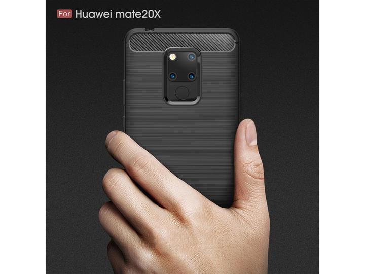 Produktbild Screenguard Huawei Mate 20 X Hülle Carbon Brushed Soft TPU (Huawei Mate 20 X)