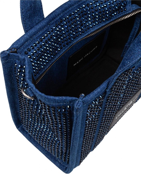 Actual product image Marc Jacobs borsa the small tote in denim with critical application