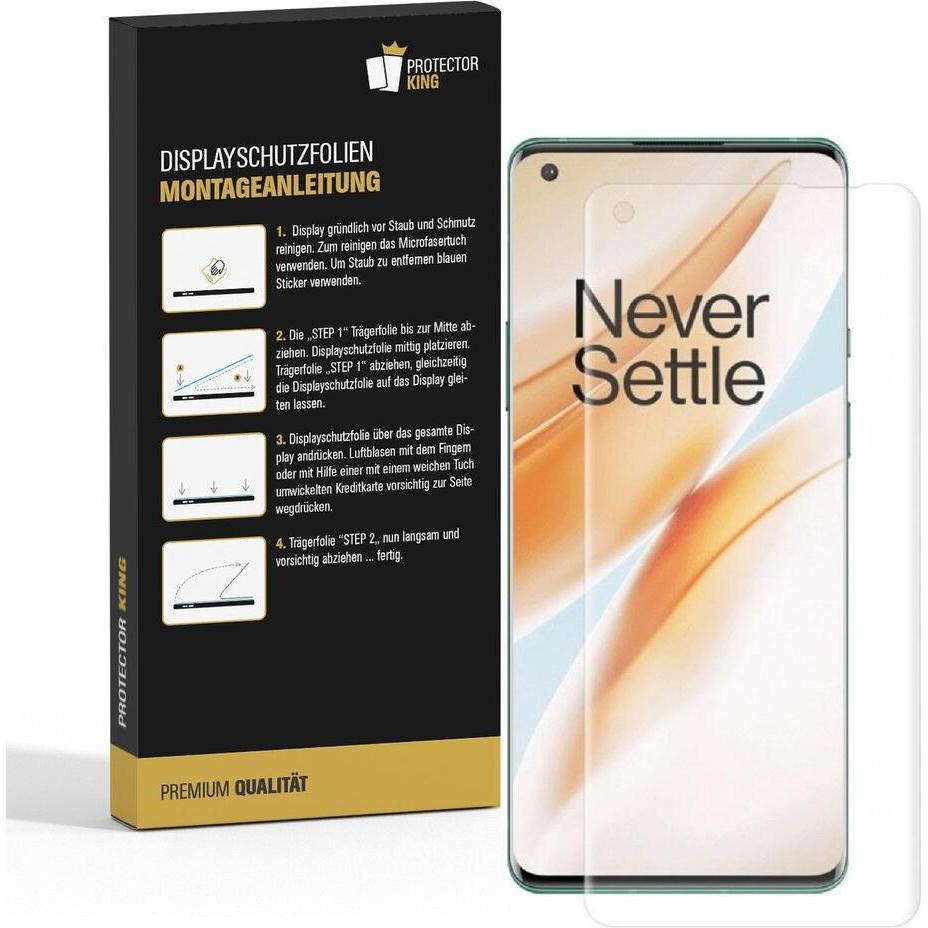 Thumbnail - Protectorking 1x Premium Displayschutzfolie 3D KLAR (1 Stück, OnePlus 8 Pro), Smartphone Schutzfolie
