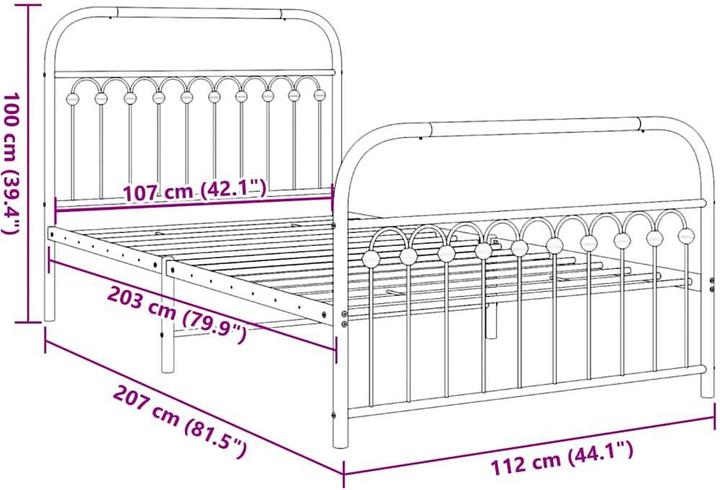 Image du produit vidaXL Bettgestell (107 x 203 cm)