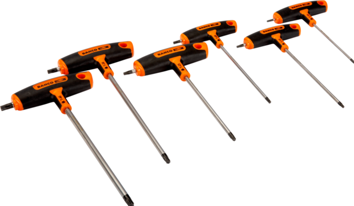 Actual product image Bahco Set of screwdrivers with T-handle for TORX screws T10 - T40 - 6 pieces
