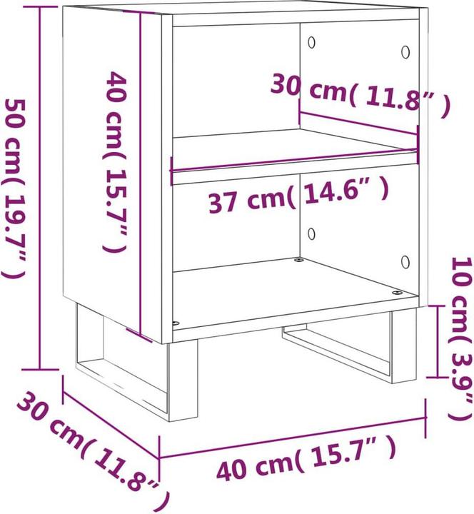 Immagine prodotto vidaXL Nachttisch (40 x 30 x 50 cm)