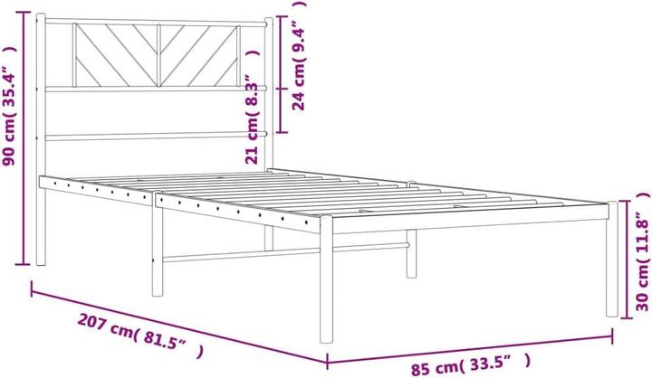 Produktbild vidaXL Metall Bettgestell (80 x 200 cm)