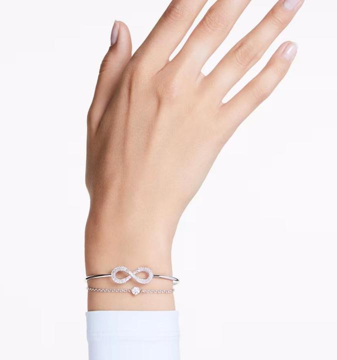 Produktbild Swarovski Hyperbola Armreif Unendlichkeit Weiss (16.50 cm, Rhodiniertes Metall)