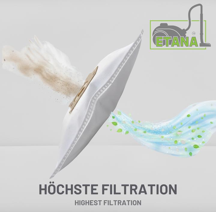 Produktbild Etana I 10 Staubsaugerbeutel passend für Grundig VCC 3850 A I Staubbeutel inkl. 1 Filter (10x)