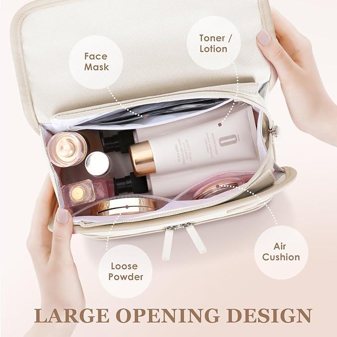 Actual product image Only-Bags.Store Nylon travel make-up bag with large opening, waterproof and dustproof cosmetics case with separate