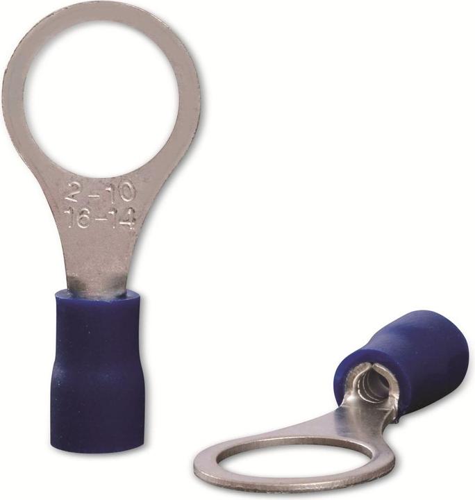 Quadrios 22C450 Ring cable lug Cross-section (max.)=2.5 mm² Hole-Ø=10.5 mm Partially insulated Blue 1 set