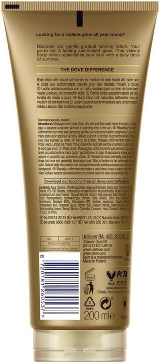 Immagine prodotto Dove Lozione corpo Summer Revived Medium Dark 200 ml (Crema autoabbronzante, 200 ml)