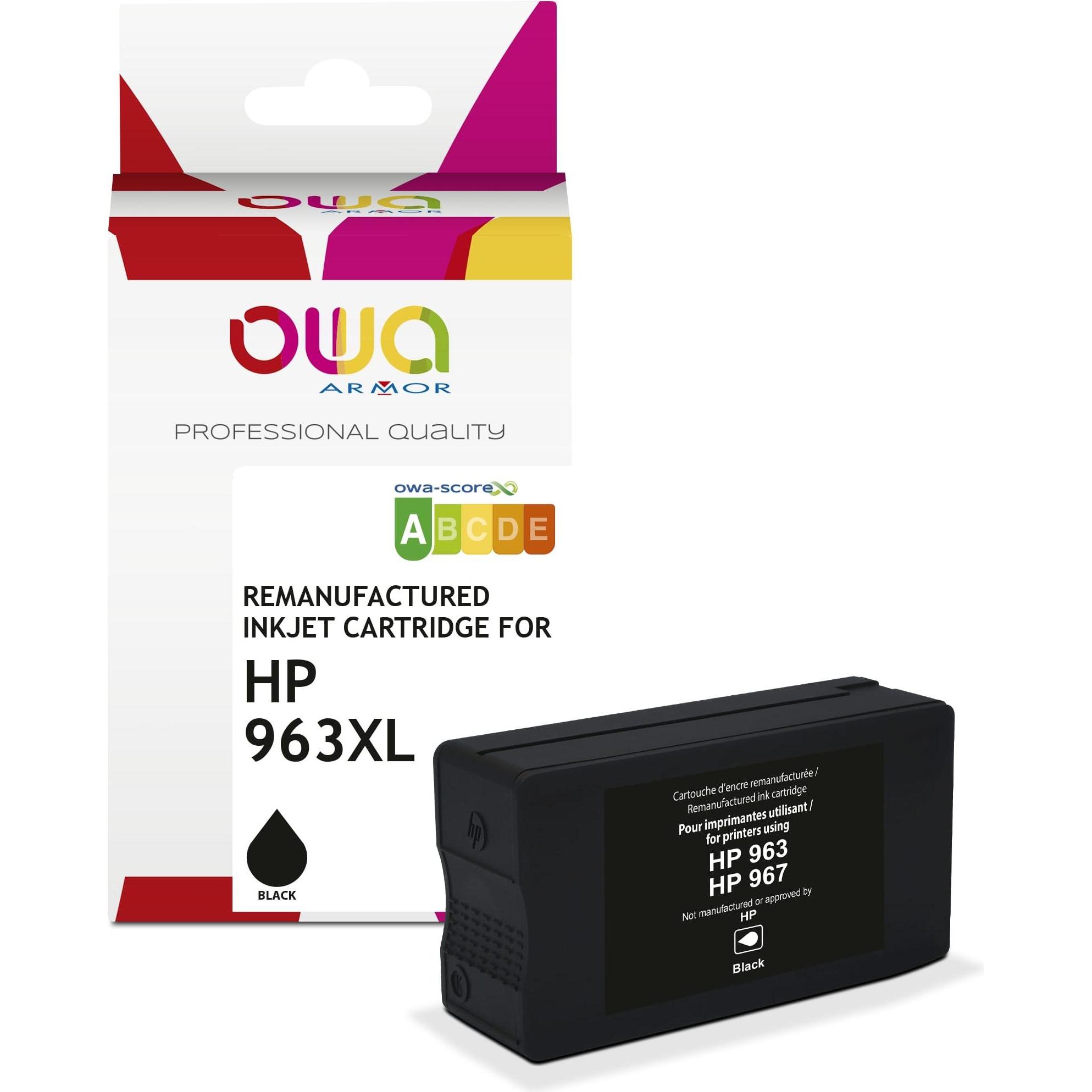 Armor OWA, Cartucce, OWA ARMOR ink kompatibilní s HP 3JA30AE, (963XL), černá/black