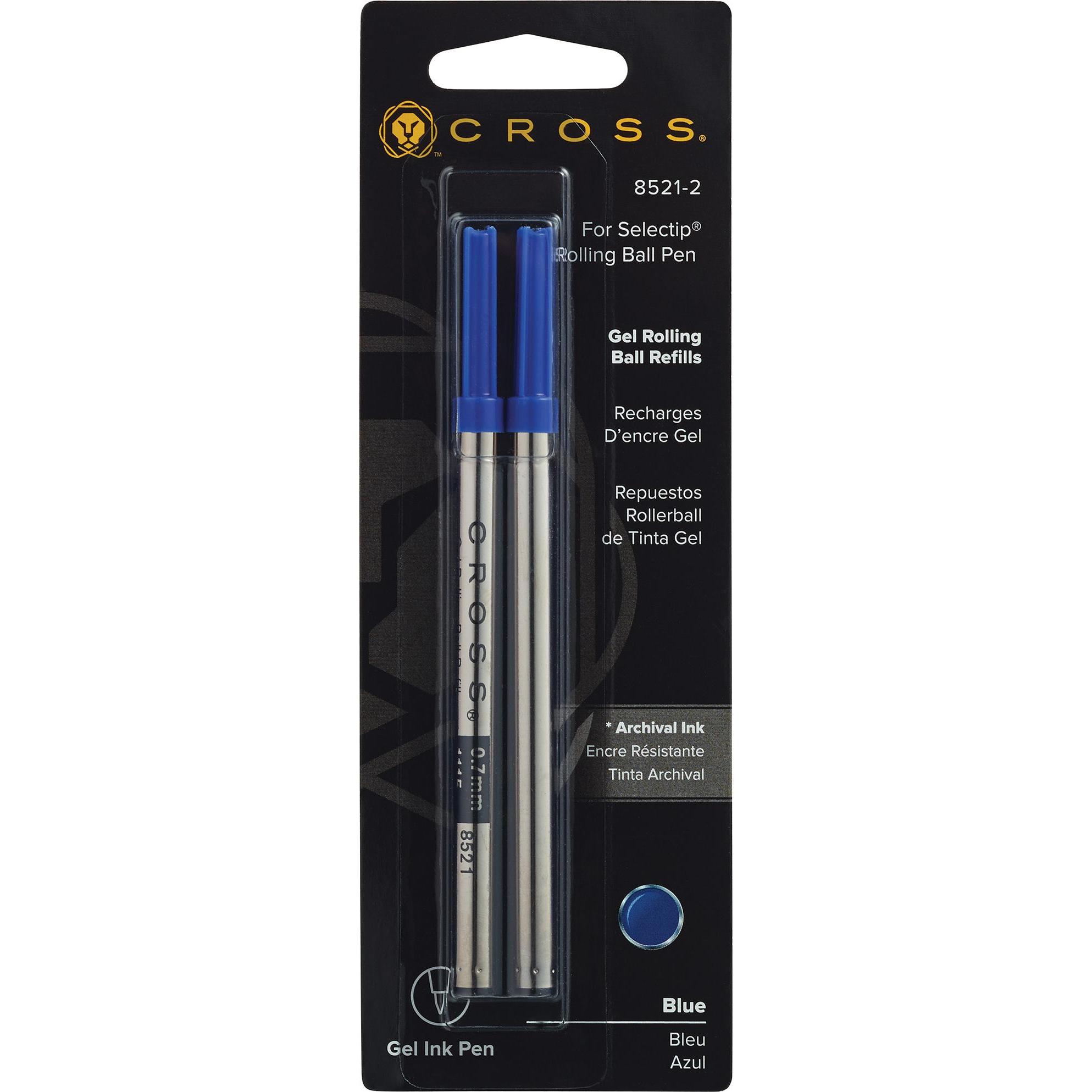 Cross, Ersatzpatrone, Rollermine Gel 2ST blau (Gelmine, Blau, 0.70 mm)