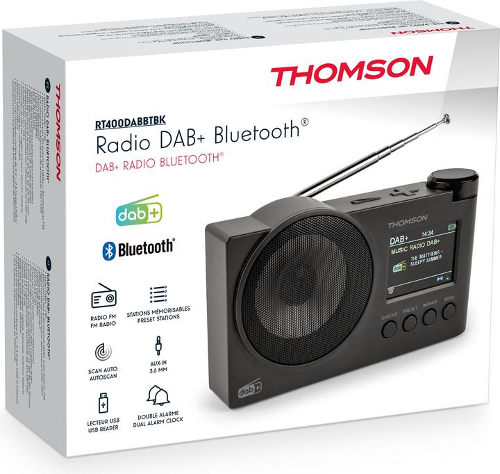 Actual product image Thomson RT400DAB DAB+ / FM Radio / BT - Black (DAB+, FM, Bluetooth)