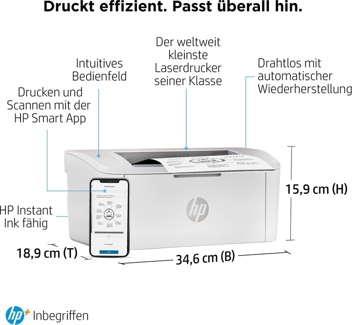 Actual product image HP LaserJet M110we (Laser, Black and white)