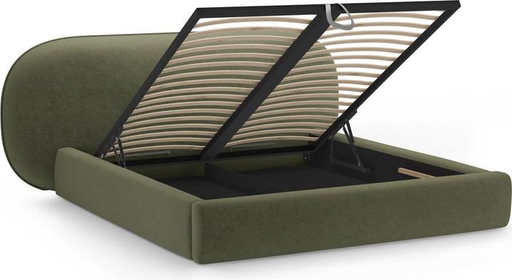 Actual product image Micadoni Storage Bed With Headboard, "Ovalo", Green, 234x270x96 Made in Europe (180 x 200 cm)