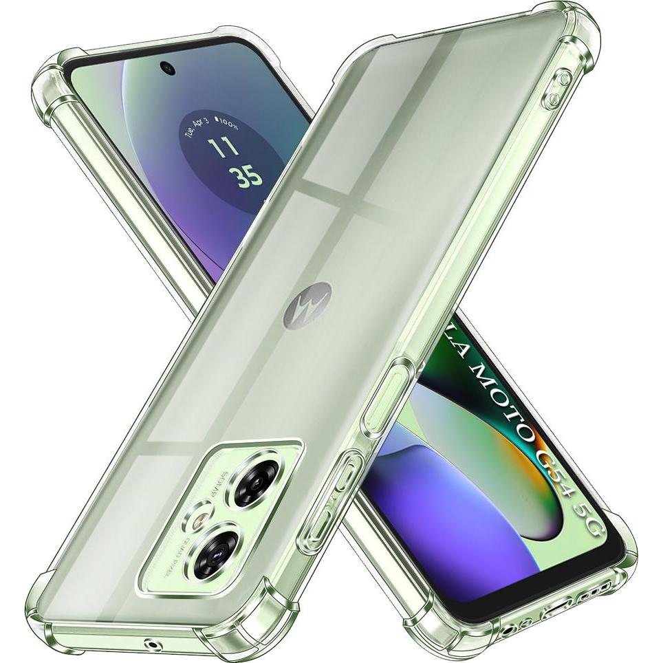 Techsuit - Shockproof Clear Silicone - Motorola Moto G54 - Clear (Motorola Moto G54), Cover smartphone, Trasparente