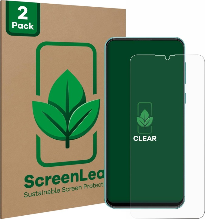Produktbild ScreenLeaf Schutzfolie nachhaltiger Displayschutz Display Schutz Folie Klar Transparent (2 Stück, Xiaomi Redmi Note 6 Pro)