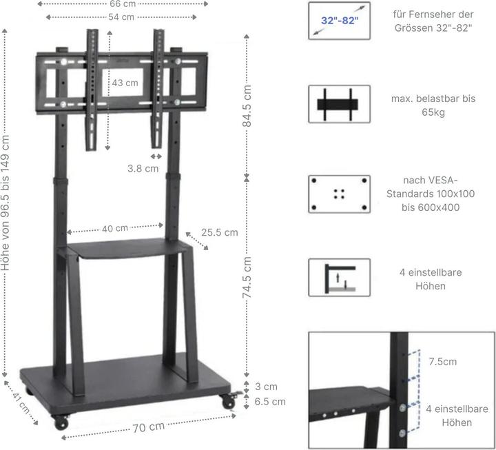 Actual product image Hermex Universal screen mount (65 kg, 32" - 82")