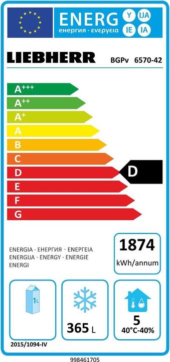 Energie-Label Liebherr BGPv 6570 (602 l)