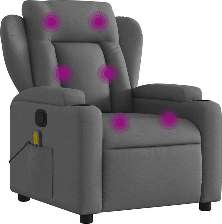 Produktbild VidaXL Massagesessel Dunkelgrau Stoff,Farbe: Dunkelgrau,Material
