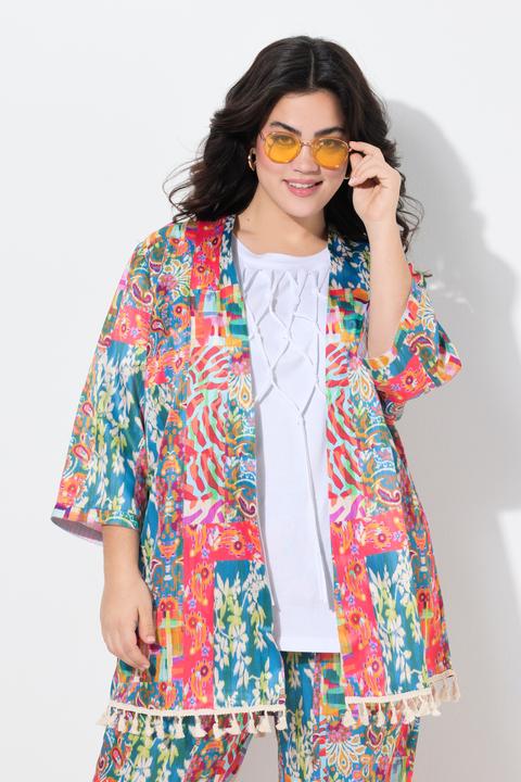 Produktbild Angel of Style Kimono, Satin mit Alloverdruck, Quasten-Zierbans (56)