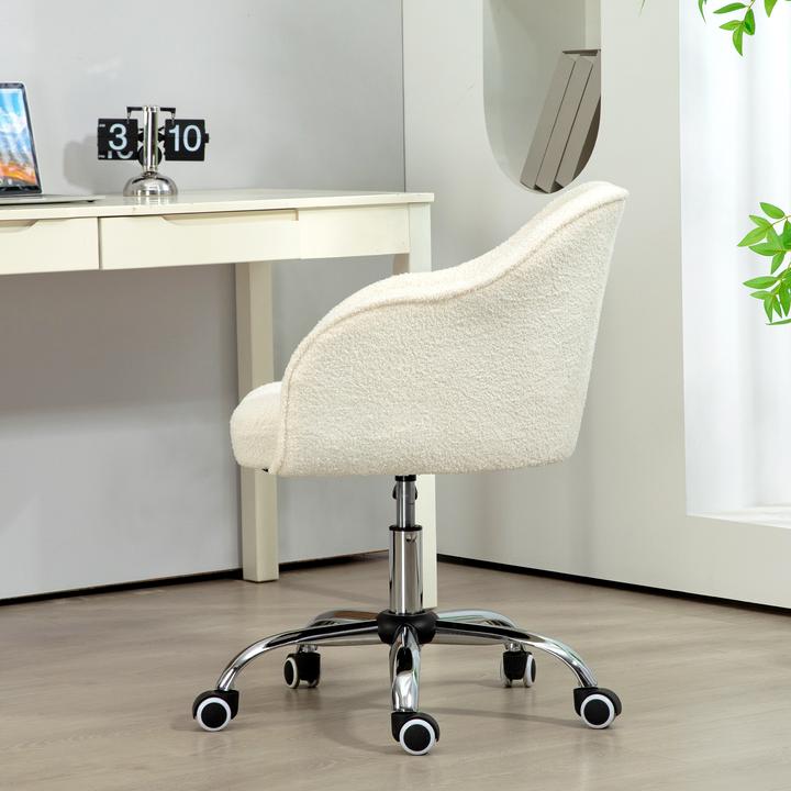 Produktbild Homcom Bürostuhl Polyester, Kunstleder Cremeweiss
