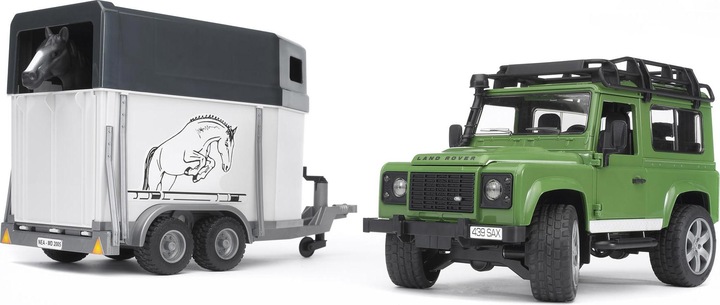 Produktbild Bruder Land Rover Defender mit Pferdeanhänger