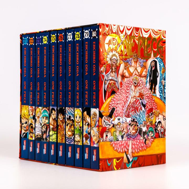 Actual product image One Piece Sammelschuber 8: Dressrosa (inklusive Band 71-80) (German, Eiichiro Oda, Antje Bockel, 2025)